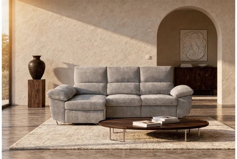 SHAISELONGUE IZDA. CAMA C/ARCÓN ABAD GRIS