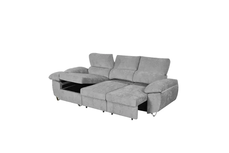 SHAISELONGUE IZDA. CAMA C/ARCÓN ABAD GRIS