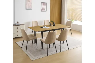 CONJUNTO MESA EXT. CAMDEN + 6 SILLAS MORGAN BEIG