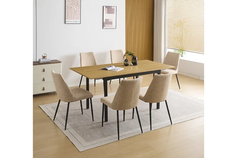 CONJUNTO MESA EXT. CAMDEN + 6 SILLAS MORGAN BEIG