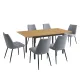CONJUNTO MESA EXT. CAMDEN + 6 SILLAS MORGAN GRIS