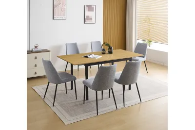 CONJUNTO MESA EXT. CAMDEN + 6 SILLAS MORGAN GRIS