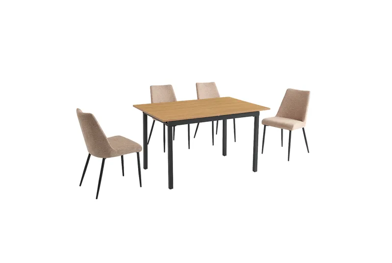 CONJUNTO MESA EXT. CAMDEN + 4 SILLAS MORGAN BEIG