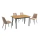 CONJUNTO MESA EXT. CAMDEN + 4 SILLAS MORGAN BEIG