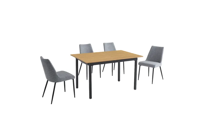 CONJUNTO MESA EXT. CAMDEN + 4 SILLAS MORGAN GRIS