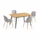 CONJUNTO MESA FIJA HUDSON + 4 SILLAS SELMA BEIG