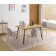 CONJUNTO MESA FIJA HUDSON + 4 SILLAS SELMA BEIG