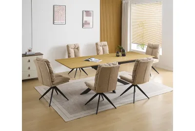 CONJUNTO MESA EXT. KELLER + 6 SILLAS SHELTON BEIG