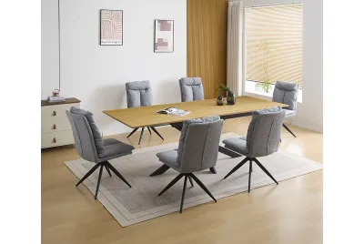 CONJUNTO MESA EXT. KELLER + 6 SILLAS SHELTON GRIS