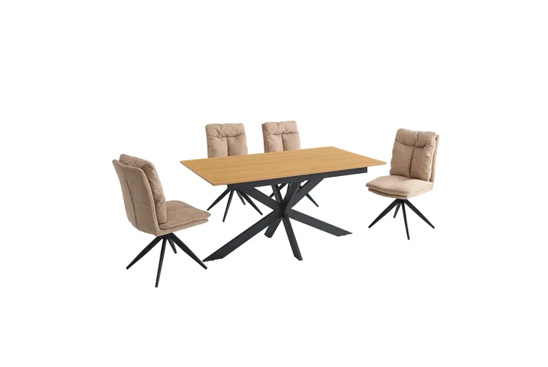 CONJUNTO MESA EXT. KELLER + 4 SILLAS SHELTON BEIG