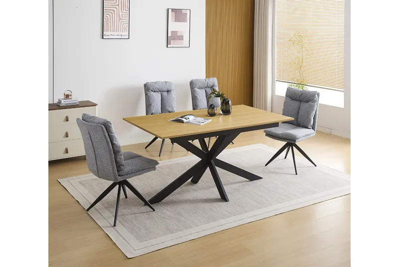 CONJUNTO MESA EXT. KELLER + 4 SILLAS SHELTON GRIS