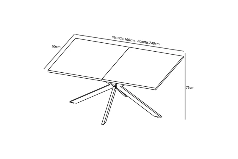 MESA EXTENSIBLE TAPA MDF KELLER NEGRO