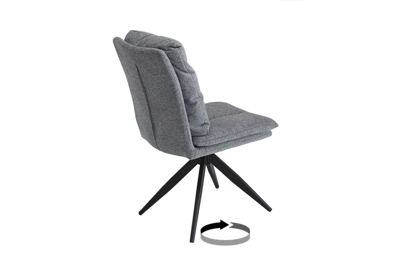 JUEGO DE 2 SILLAS GIRATORIAS TAP.ARAGON SHELTON GRIS