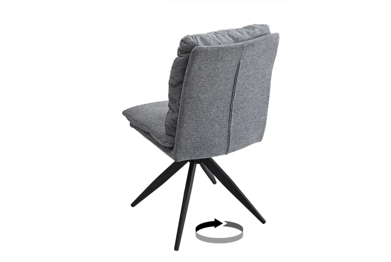 JUEGO DE 2 SILLAS GIRATORIAS TAP.ARAGON SHELTON GRIS