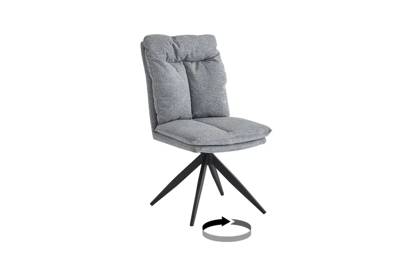 JUEGO DE 2 SILLAS GIRATORIAS TAP.ARAGON SHELTON GRIS