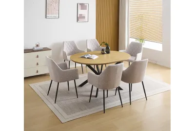 CONJUNTO MESA EXT. WINSOR + 6 SILLONES DEVON BEIG