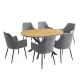CONJUNTO MESA EXT. WINSOR + 6 SILLONES DEVON GRIS