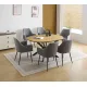 CONJUNTO MESA EXT. WINSOR + 6 SILLONES DEVON GRIS