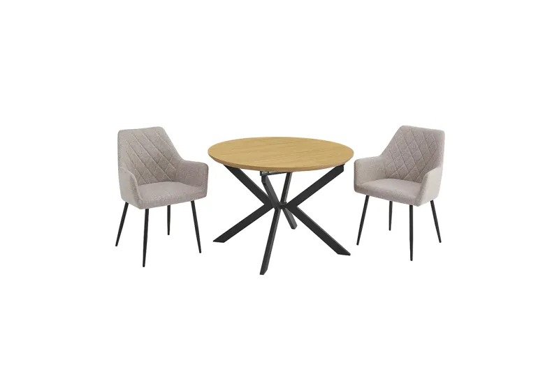CONJUNTO MESA EXT. WINSOR + 2 SILLONES DEVON BEIG