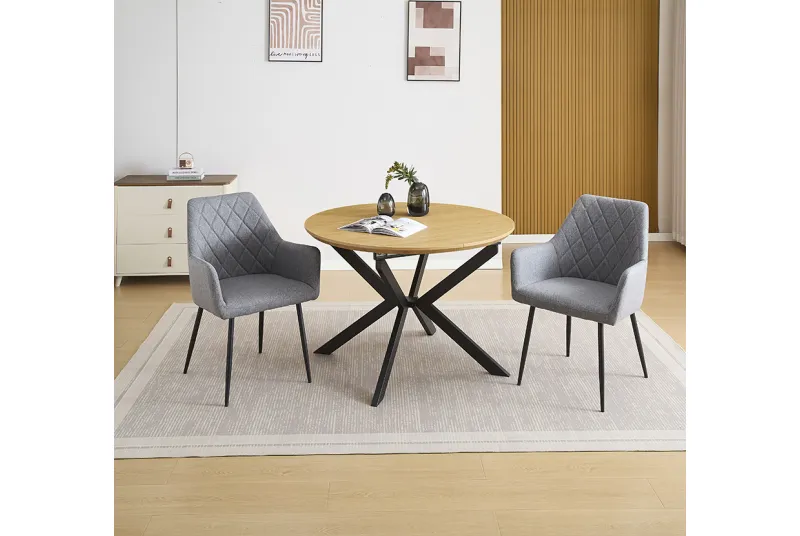 CONJUNTO MESA EXT. WINSOR + 2 SILLONES DEVON GRIS